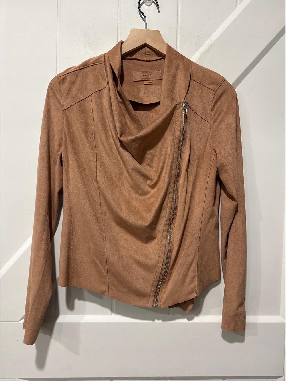 BLANKNYC Faux Suede Brown Moto Jacket, Size M